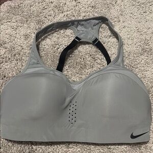 Nike Gray Sports Bra with Racerback and Ventilation